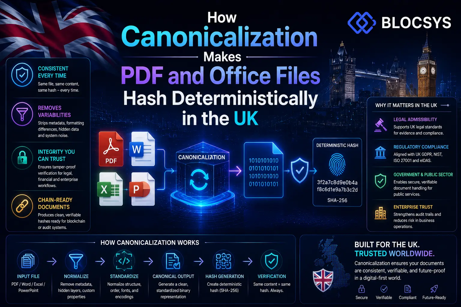 How Canonicalization Makes PDF and Office Files Hash Deterministically in the UK so